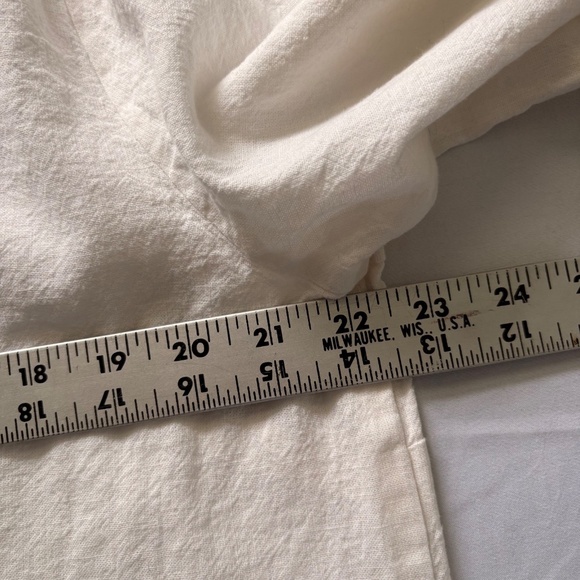 Norm Thompson, Ivory Linen/Cotton Gold Embroidered Tunic Size PXL - Picture 7 of 8